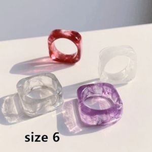 4 pc Transparent Resin Ring Set